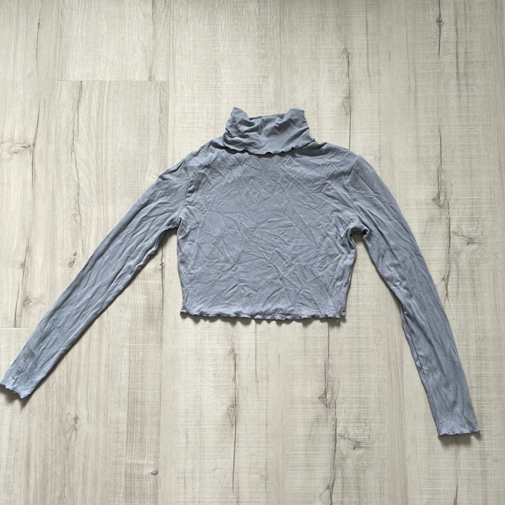 Blue Turtle Neck Top